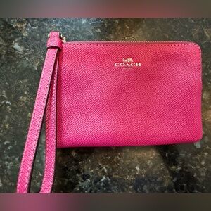 Pink Coach wristlet wallet